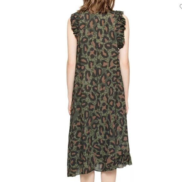 Zadig & Voltaire Rebelle Leo floaty Leopard Print DRESS LARGE like new $298 - Picture 2 of 11